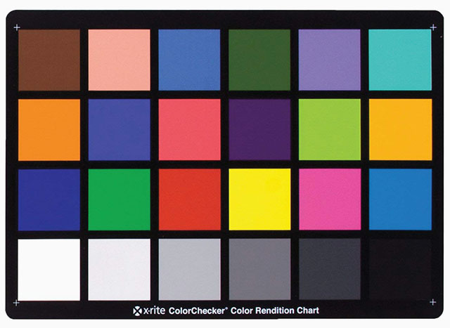X-Rite ColorChecker / MacBeth color checher chart. 